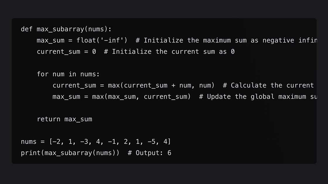Mastering the Maximum Subarray Problem - Find the Contiguous Subarray with the Largest Sum